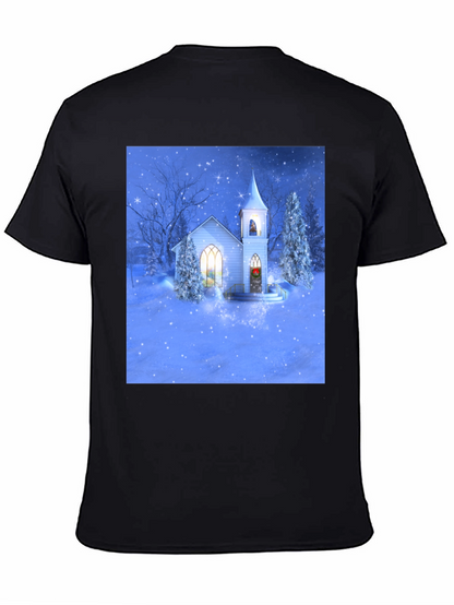 Winter Church T-Shirt - Holiday Festive Tee