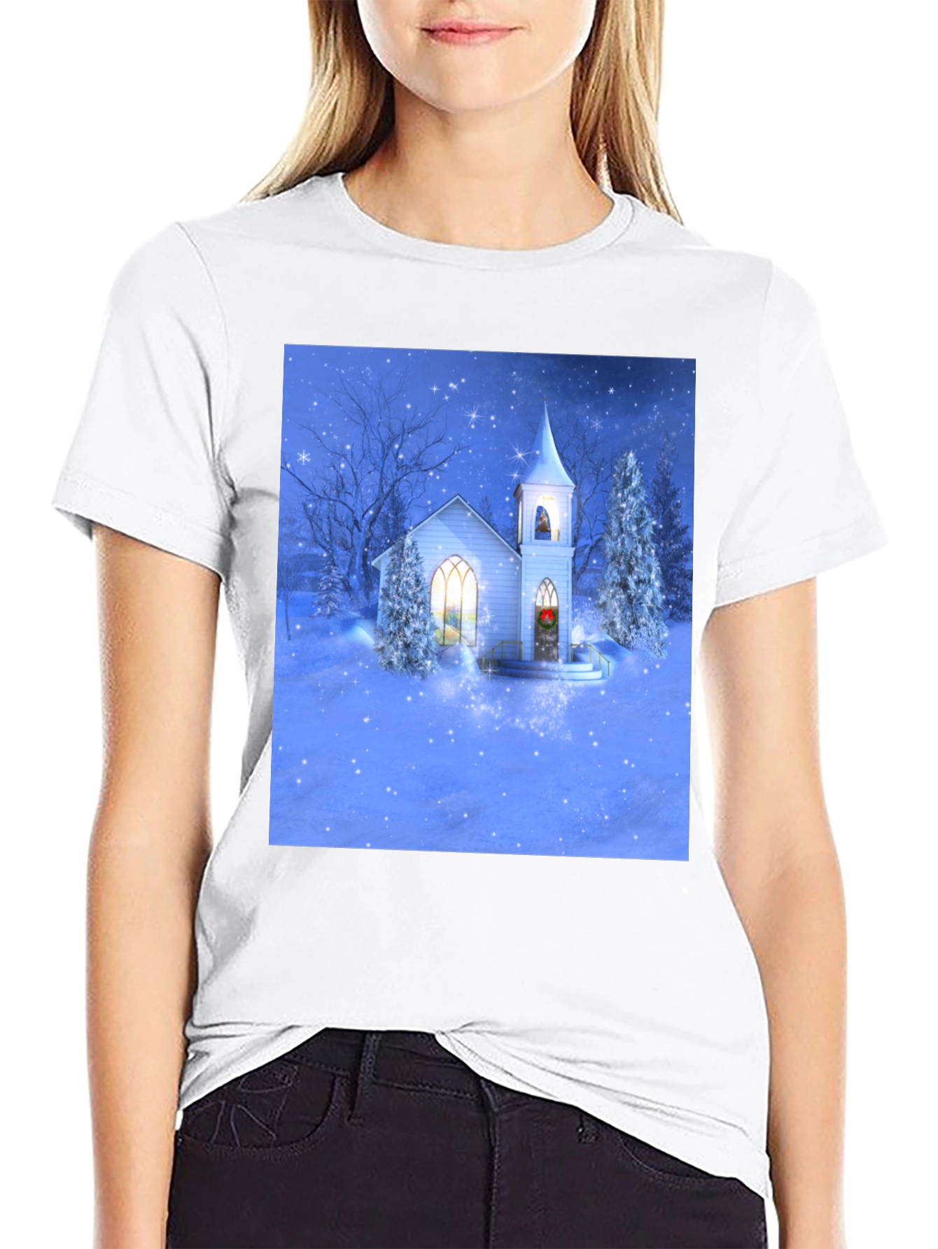 Winter Church T-Shirt - Holiday Festive Tee