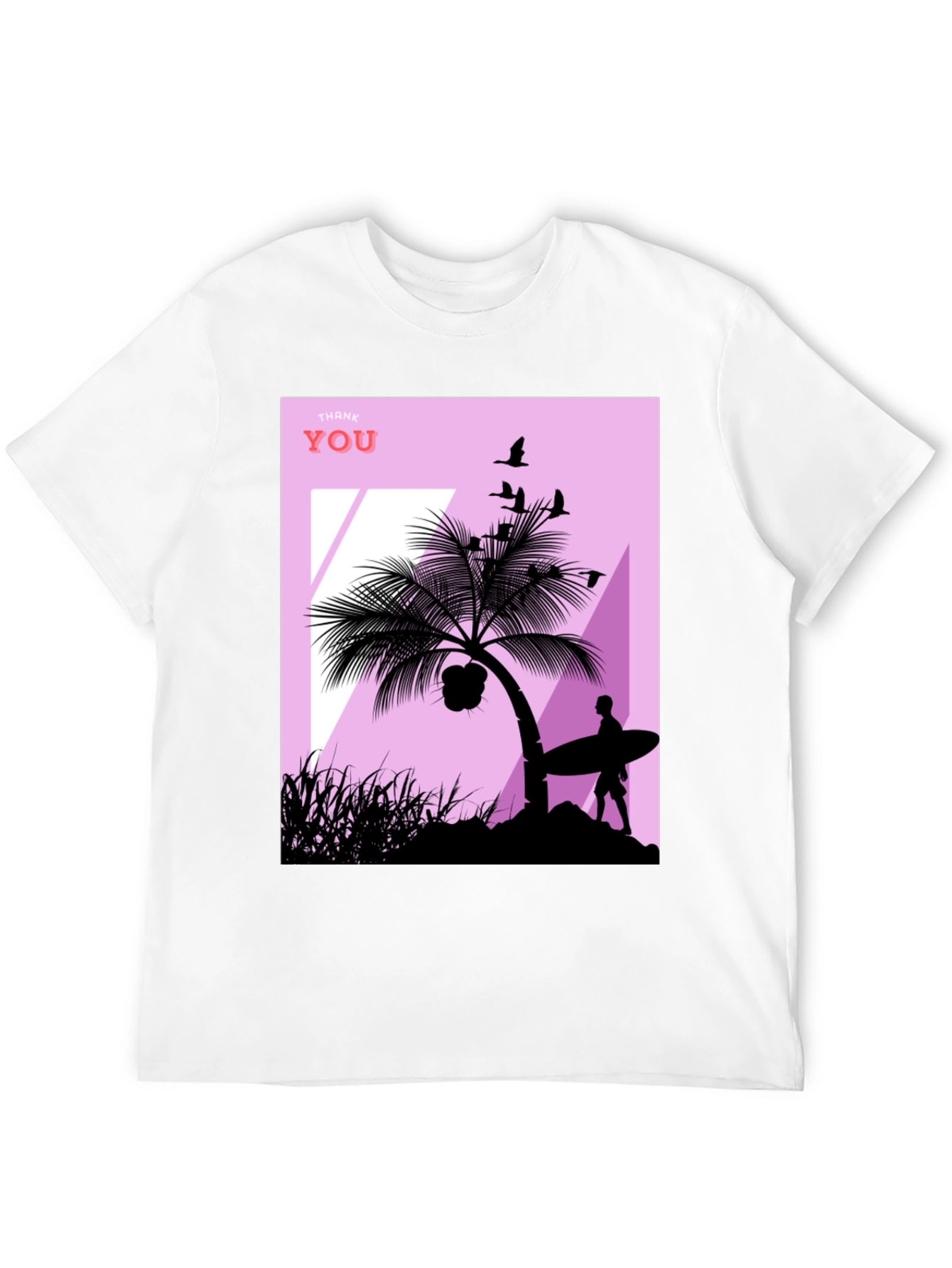Tropical Beach Silhouette Graphic T-Shirt