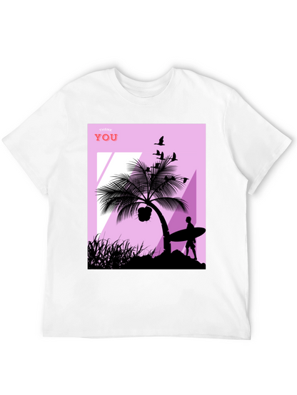 Tropical Beach Silhouette Graphic T-Shirt