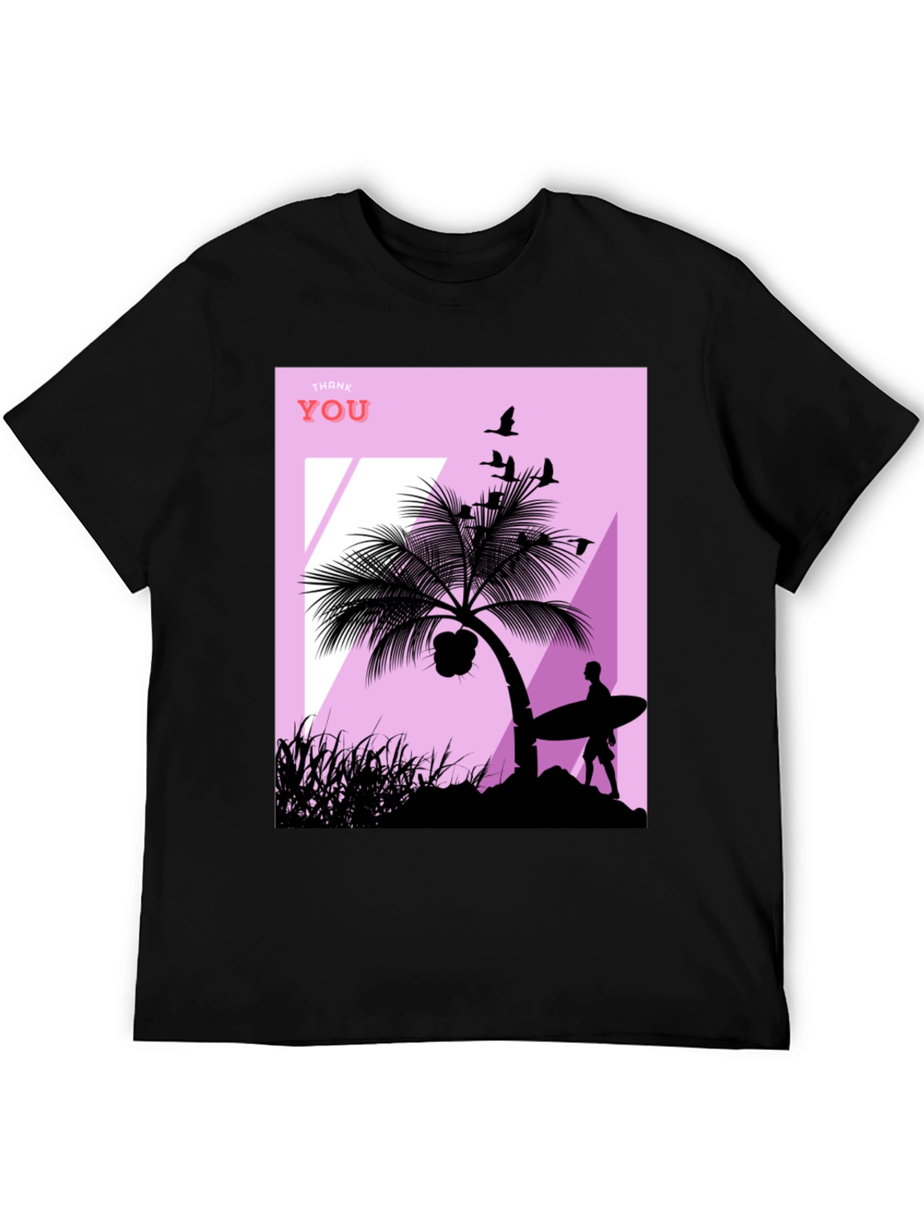 Tropical Beach Silhouette Graphic T-Shirt