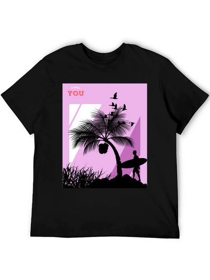 Tropical Beach Silhouette Graphic T-Shirt