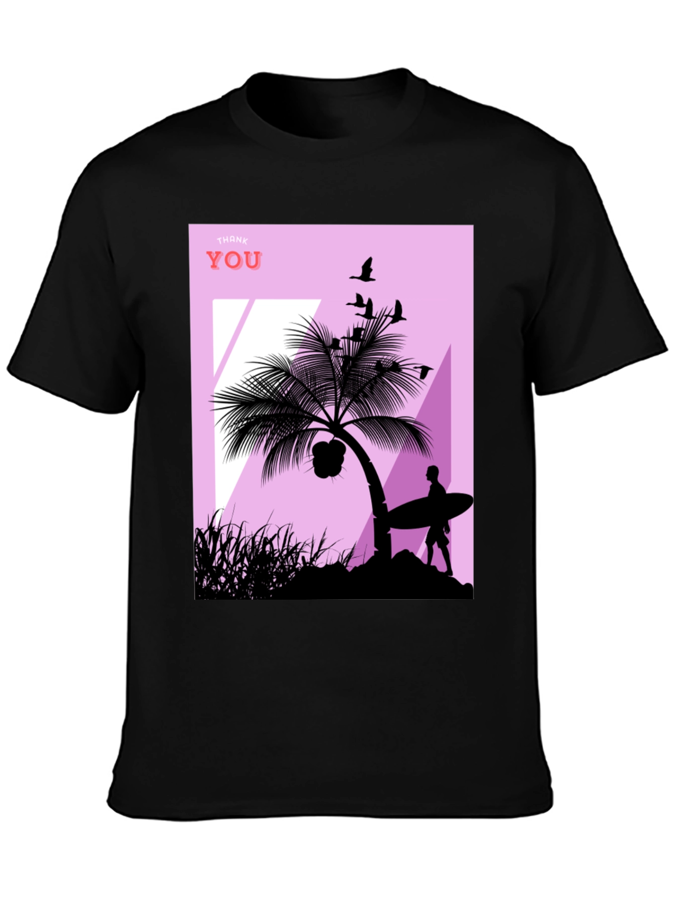 Tropical Beach Silhouette Graphic T-Shirt