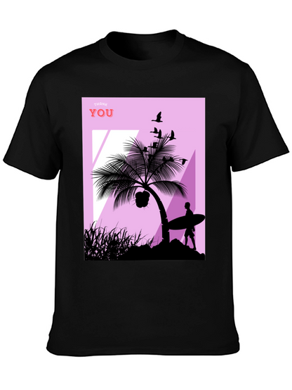 Tropical Beach Silhouette Graphic T-Shirt