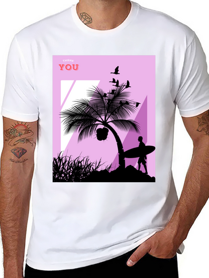 Tropical Beach Silhouette Graphic T-Shirt