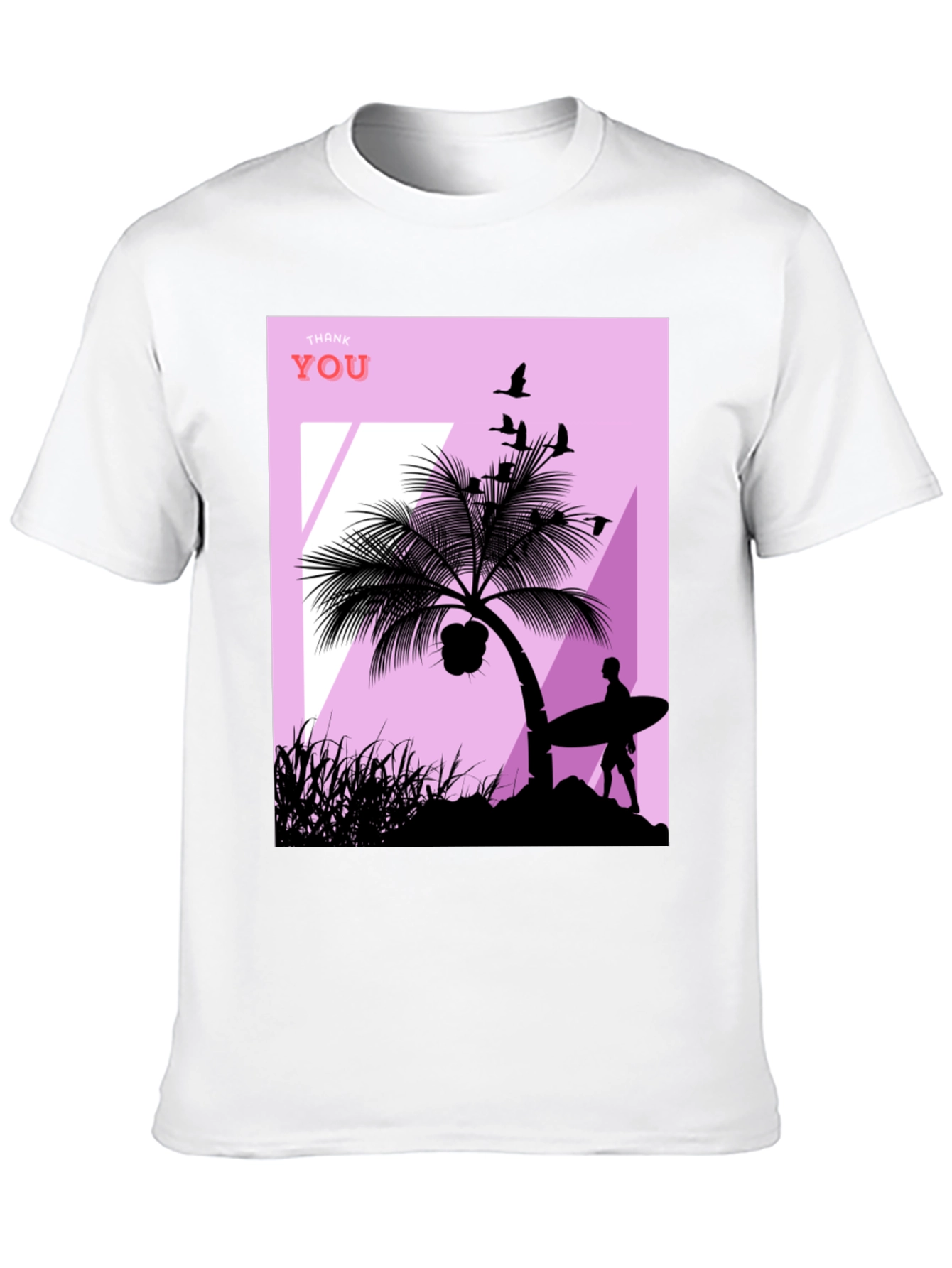 Tropical Beach Silhouette Graphic T-Shirt