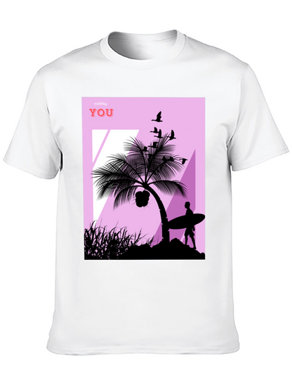 Tropical Beach Silhouette Graphic T-Shirt