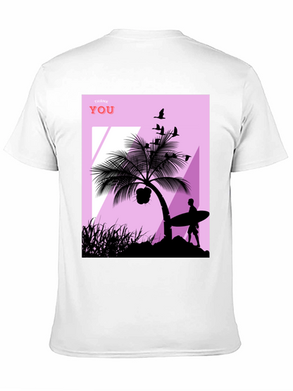 Tropical Beach Silhouette Graphic T-Shirt