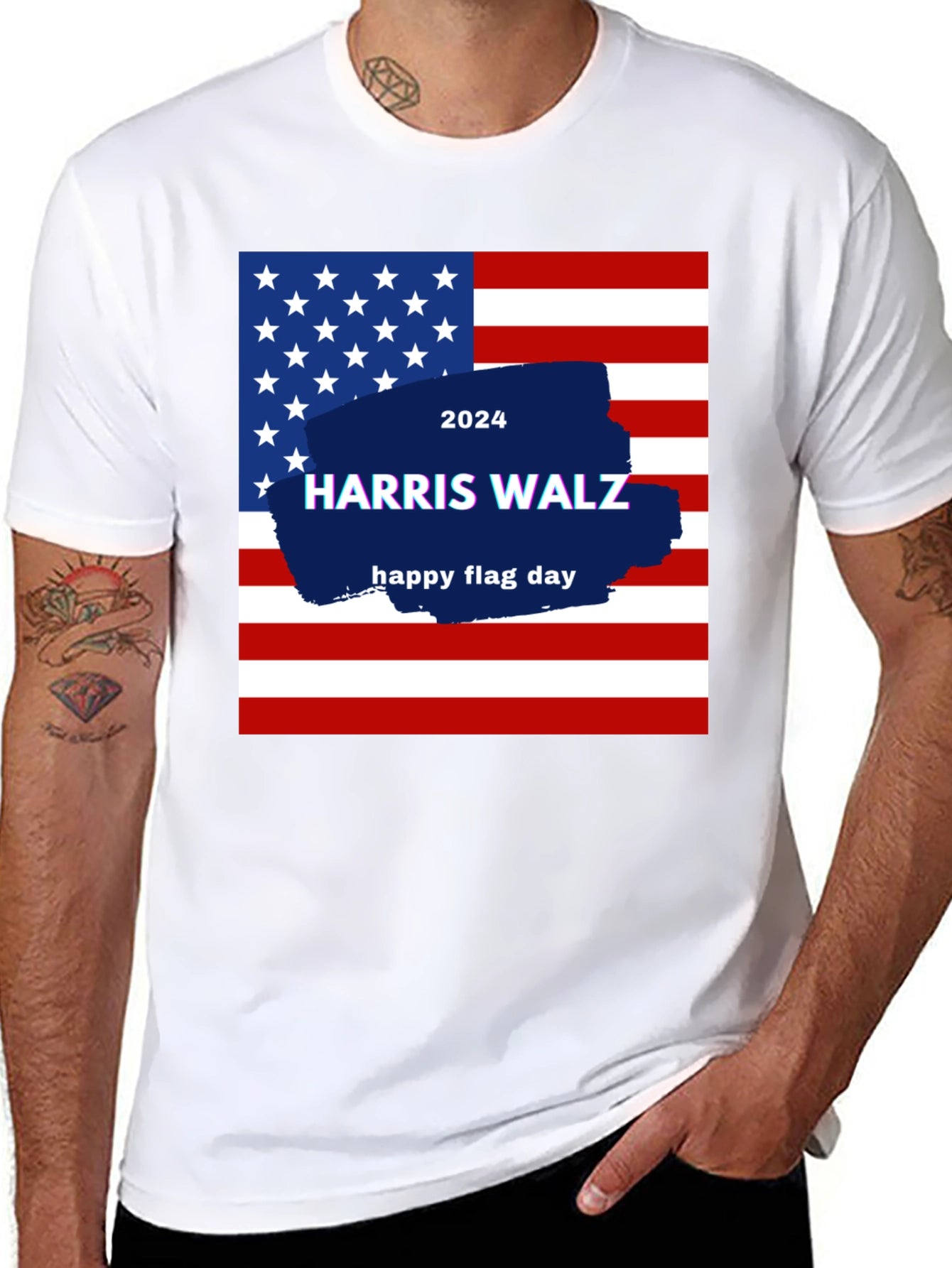 Harris Walz 2024 Flag Day T-Shirt