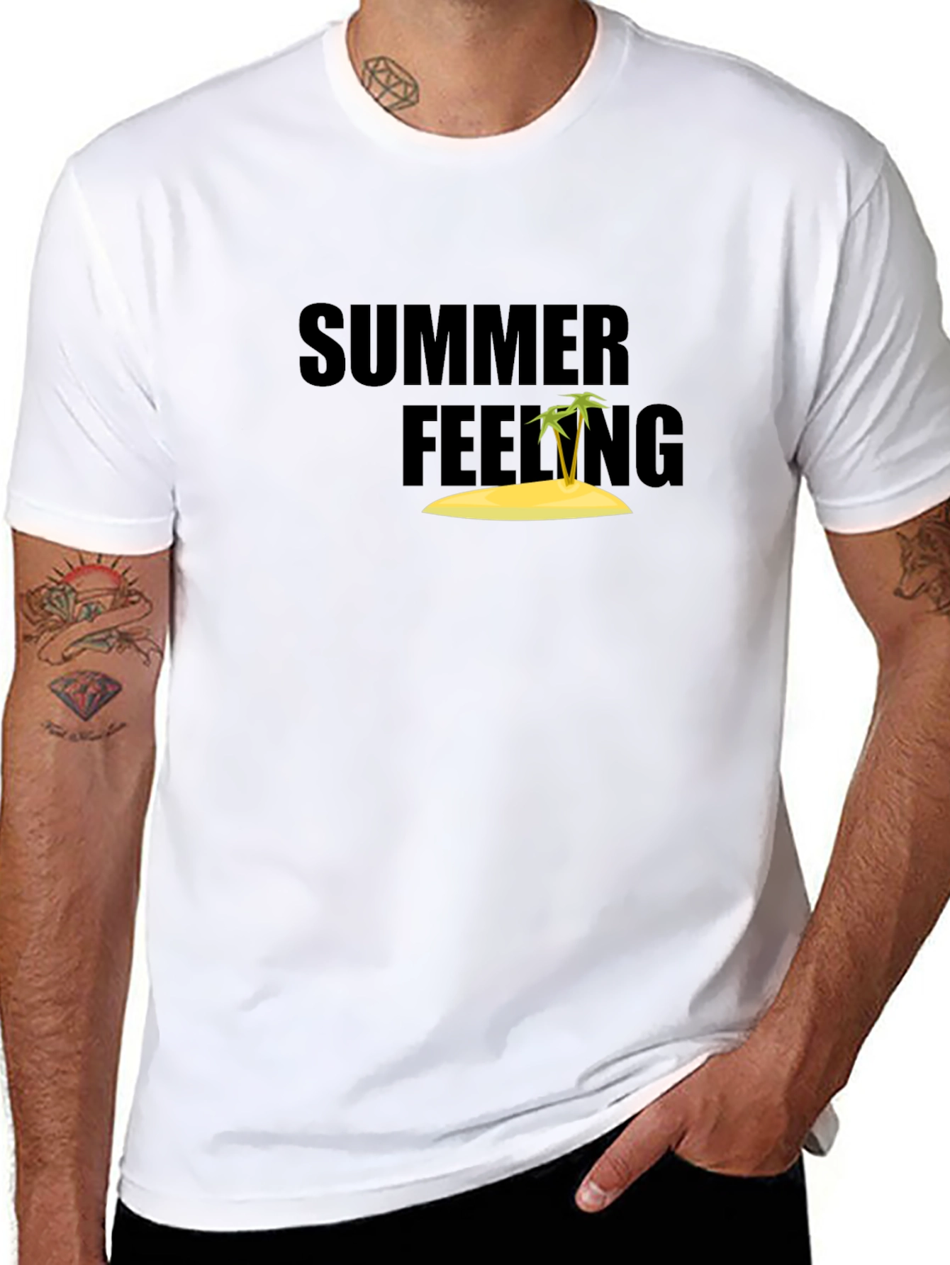 Summer Feeling Black T-Shirt