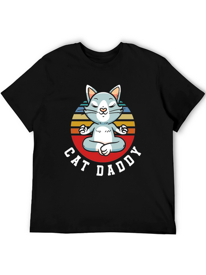 Cat Daddy T-Shirt - Zen Meditating Cat Design