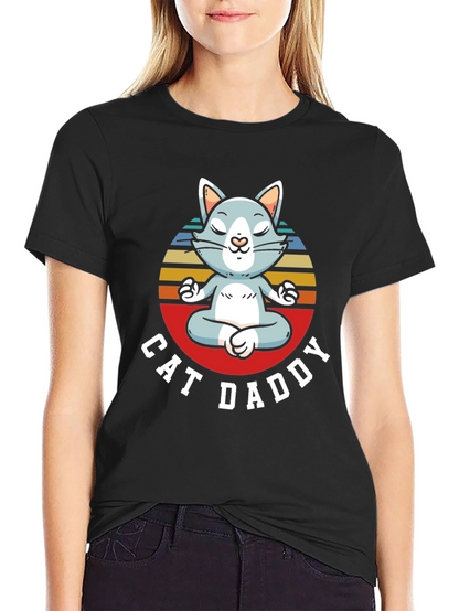 Cat Daddy T-Shirt - Zen Meditating Cat Design