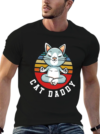 Cat Daddy T-Shirt - Zen Meditating Cat Design