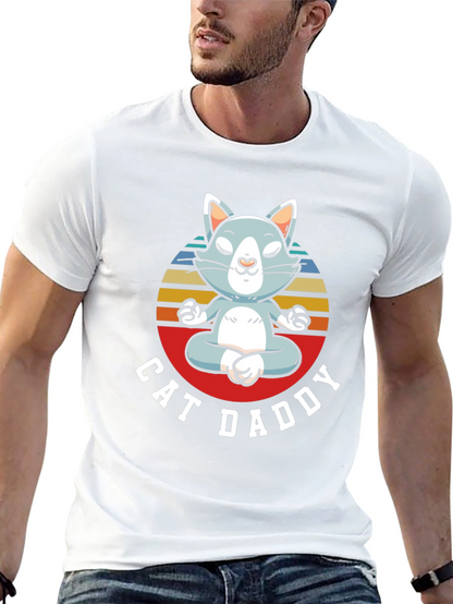 Cat Daddy T-Shirt - Zen Meditating Cat Design
