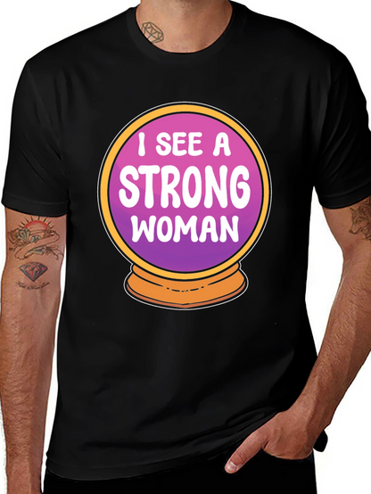 Strong Woman Crystal Ball Graphic Tee - Black