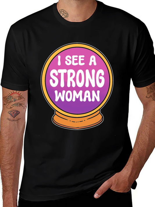 Strong Woman Crystal Ball Graphic Tee - Black