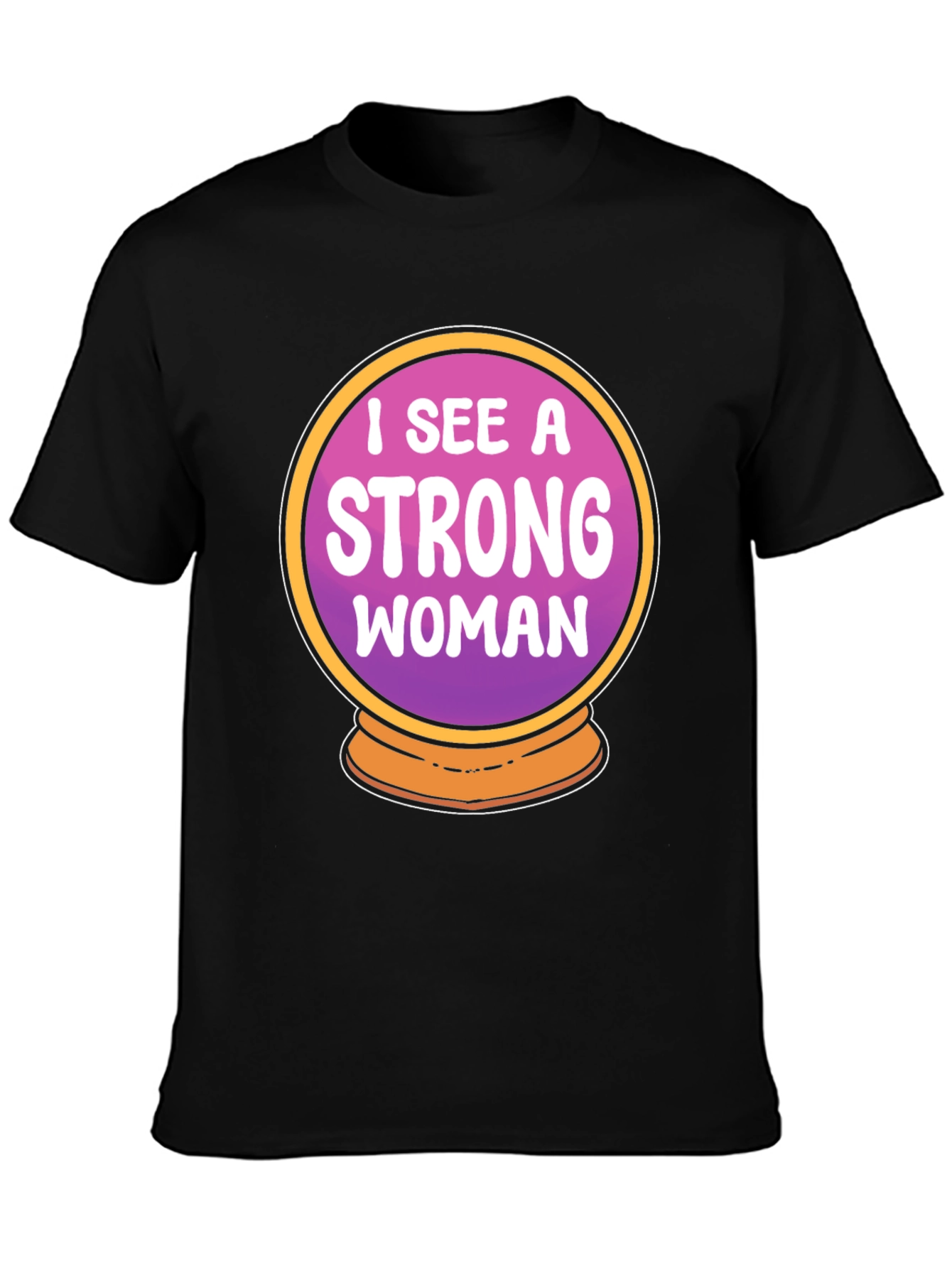 Strong Woman Crystal Ball Graphic Tee - Black