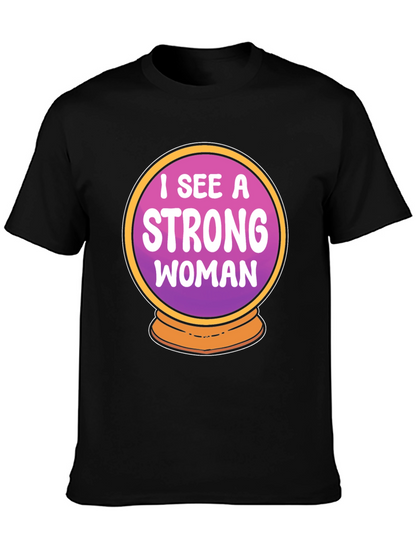 Strong Woman Crystal Ball Graphic Tee - Black