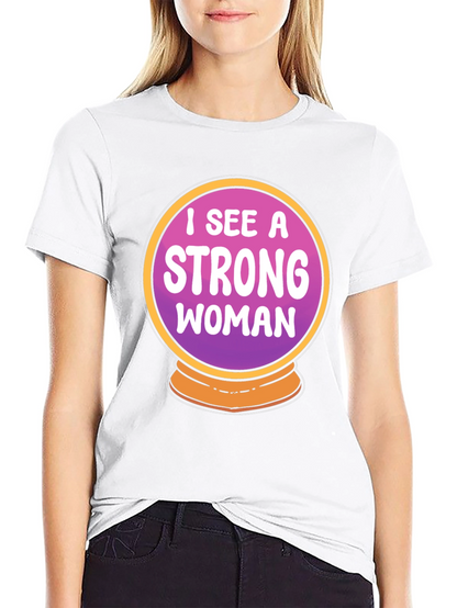 Strong Woman Crystal Ball Graphic Tee - Black