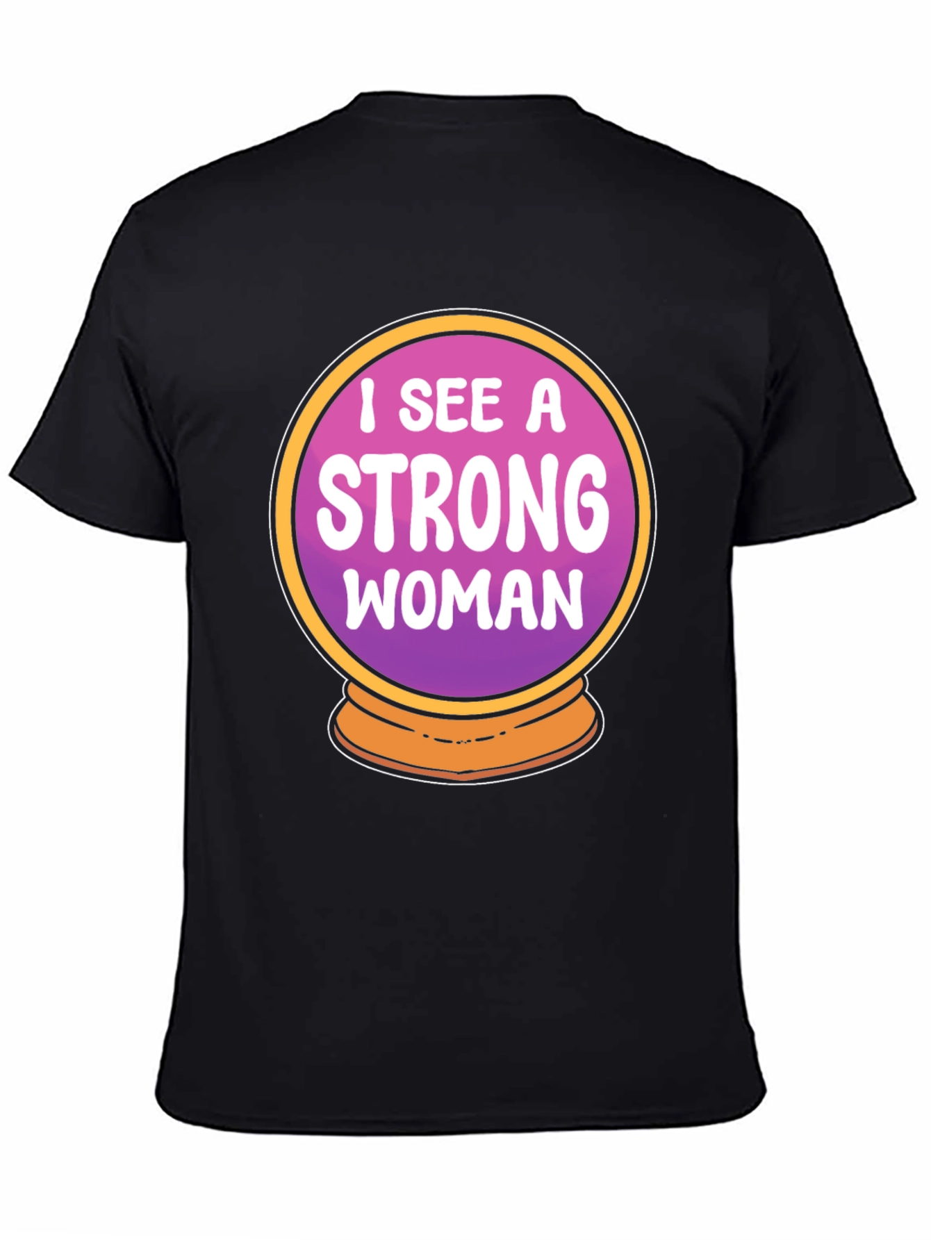 Strong Woman Crystal Ball Graphic Tee - Black