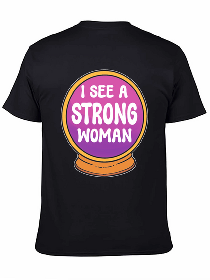 Strong Woman Crystal Ball Graphic Tee - Black