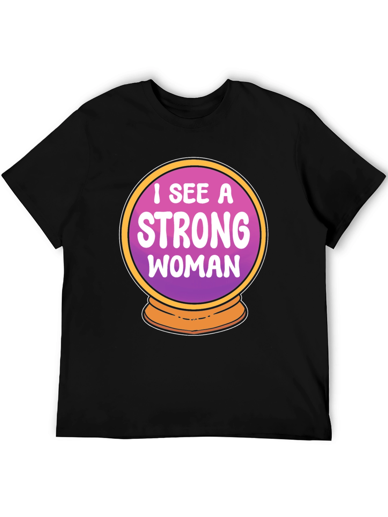 Strong Woman Crystal Ball Graphic Tee - Black