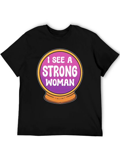 Strong Woman Crystal Ball Graphic Tee - Black