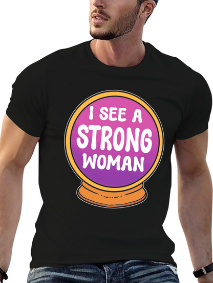 Strong Woman Crystal Ball Graphic Tee - Black