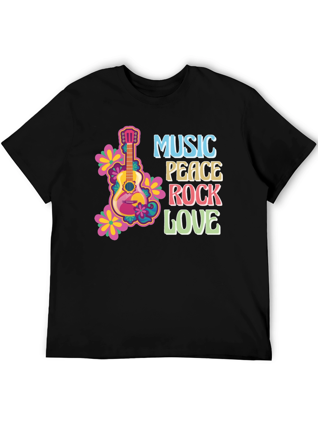 Music Peace Rock Love Graphic T-Shirt