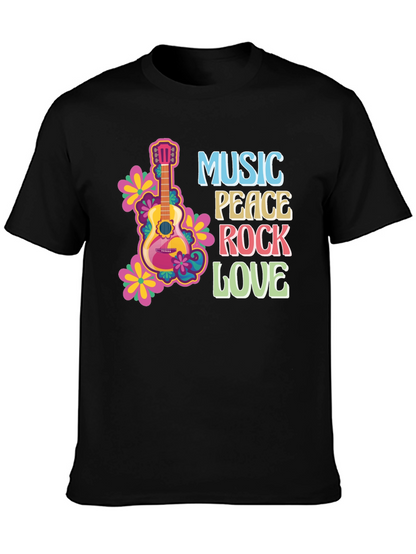 Music Peace Rock Love Graphic T-Shirt