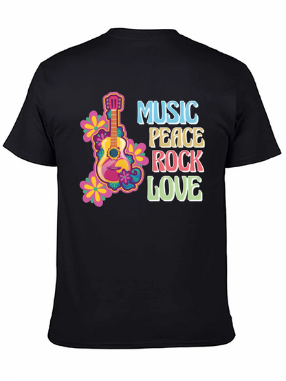 Music Peace Rock Love Graphic T-Shirt