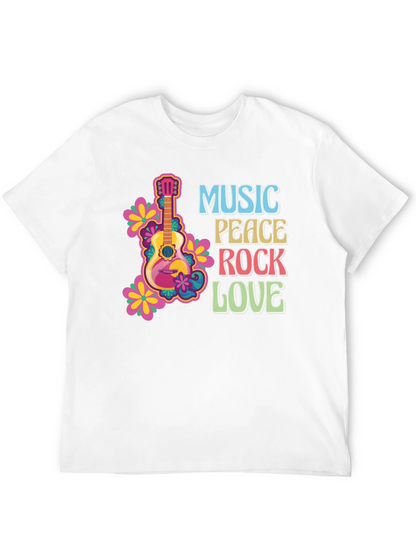 Music Peace Rock Love Graphic T-Shirt