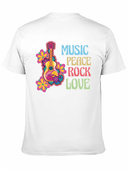 Music Peace Rock Love Graphic T-Shirt