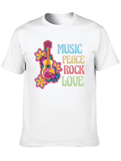 Music Peace Rock Love Graphic T-Shirt