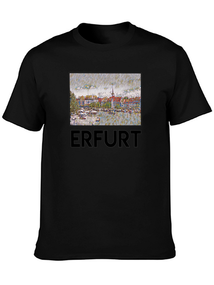 Erfurt Germany T-Shirt - Cityscape Sketch Art