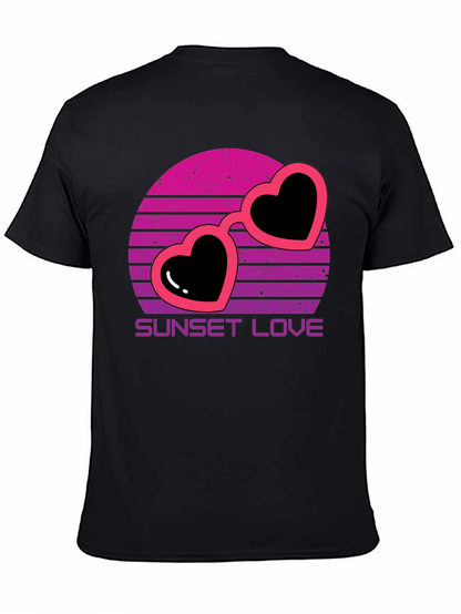 Sunset Love Heart Sunglasses T-Shirt