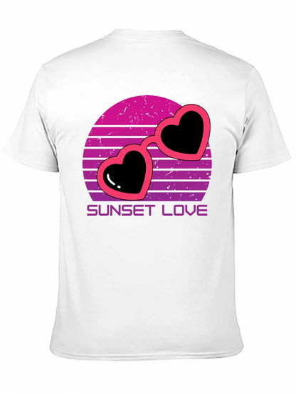 Sunset Love Heart Sunglasses T-Shirt