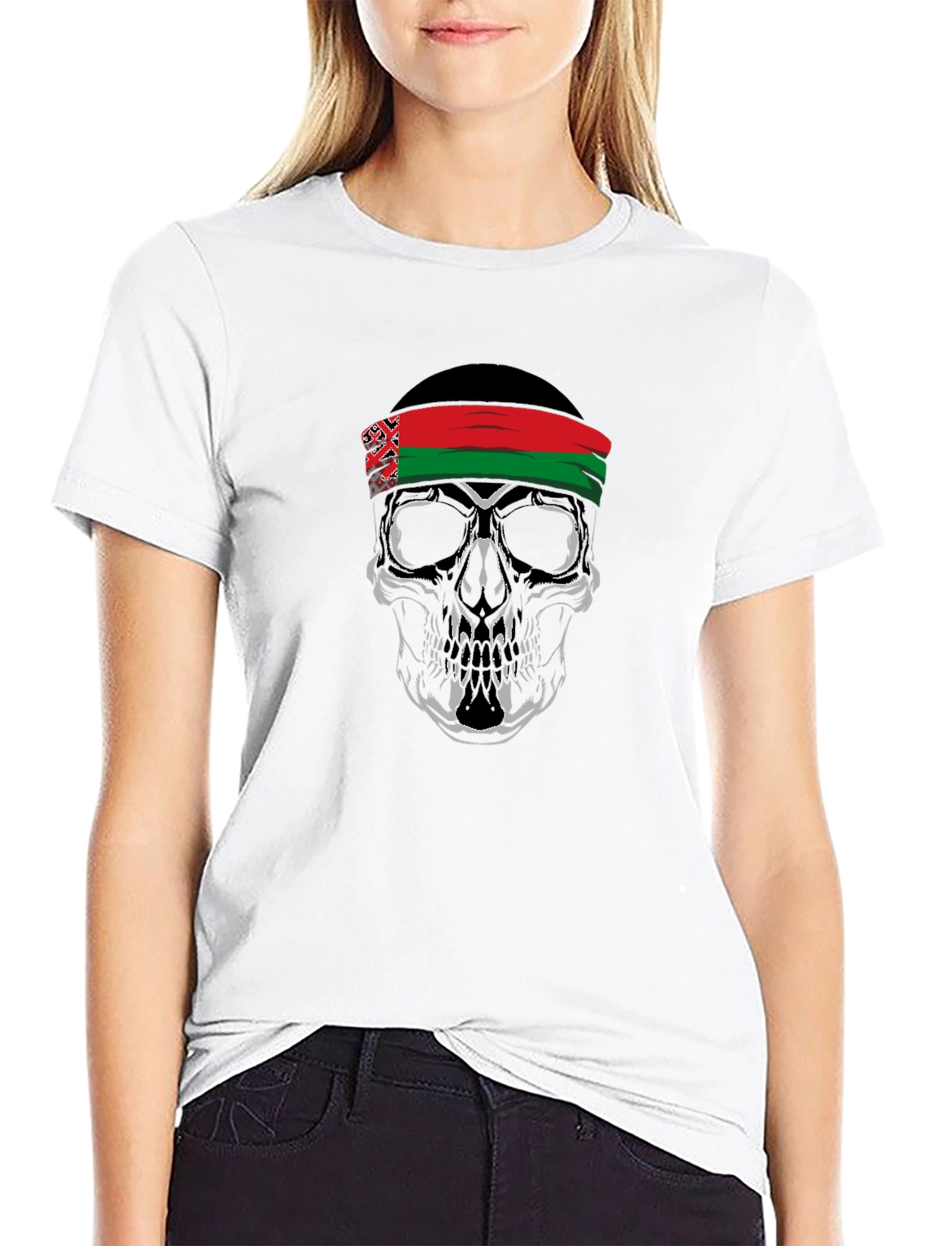 Skull Bandana Graphic Tee - Edgy Cool Style