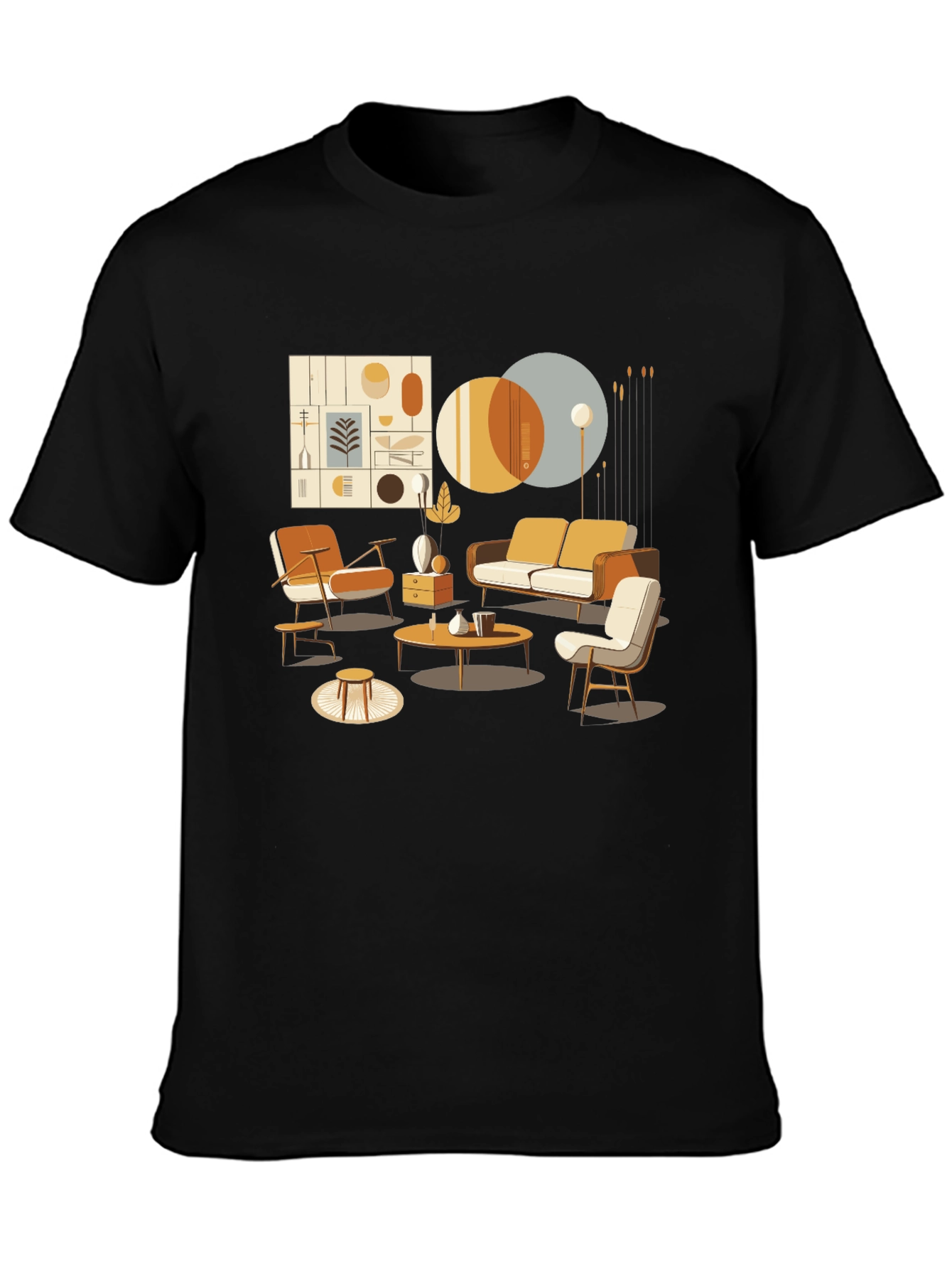 Modern Living Room Graphic Tee - Stylish Design