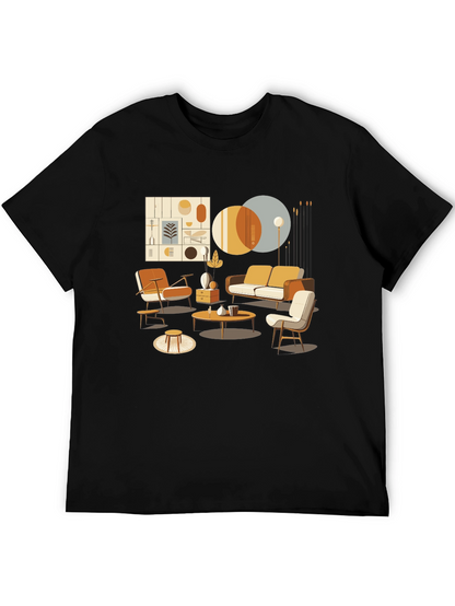 Modern Living Room Graphic Tee - Stylish Design