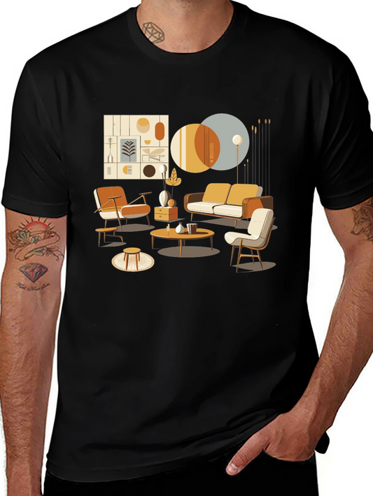 Modern Living Room Graphic Tee - Stylish Design