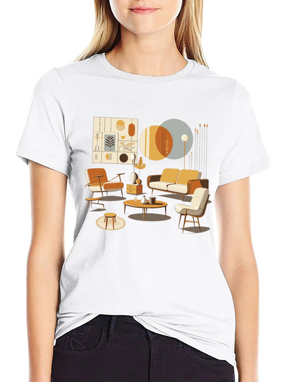 Modern Living Room Graphic Tee - Stylish Design