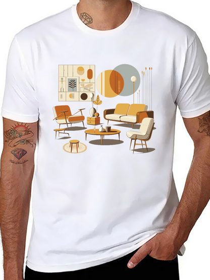 Modern Living Room Graphic Tee - Stylish Design