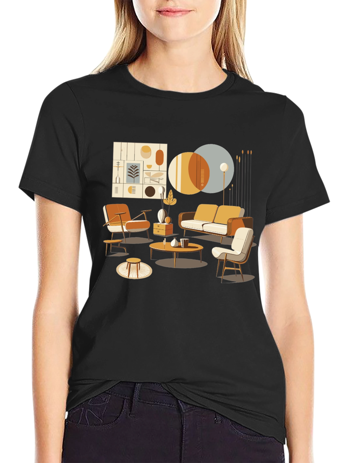 Modern Living Room Graphic Tee - Stylish Design