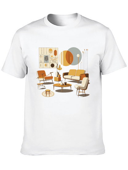 Modern Living Room Graphic Tee - Stylish Design