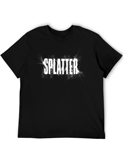 Splatter Print Black T-Shirt - Casual Style