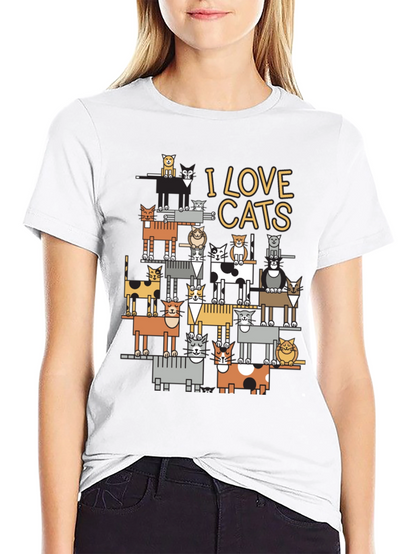 I Love Cats T-Shirt | Funny Cat Lover Tee