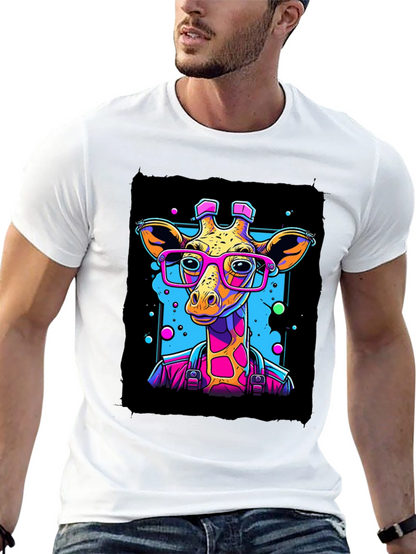 Giraffe in Glasses Graphic T-Shirt