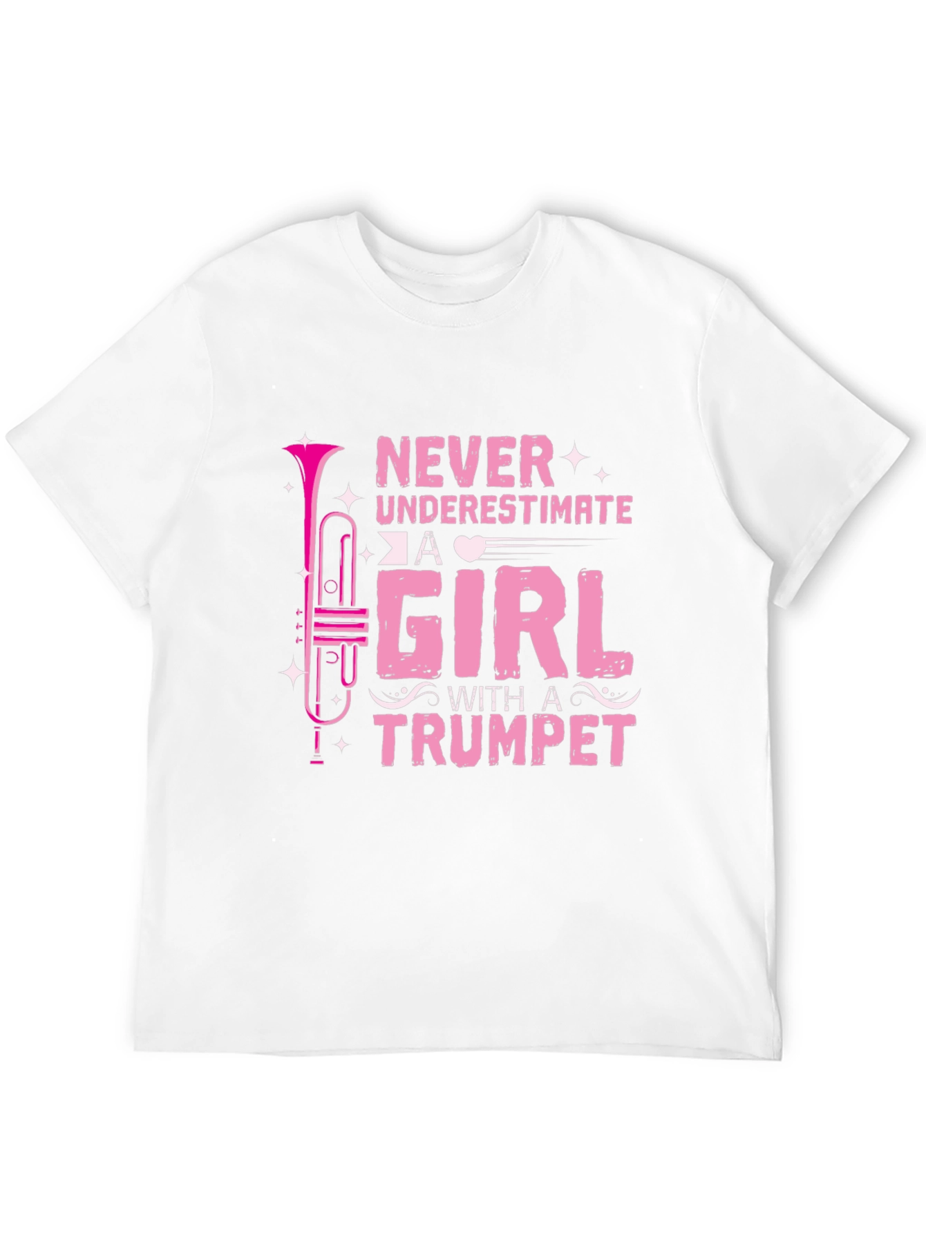 Never Underestimate A Girl With A Trumpet Black T-Shirt