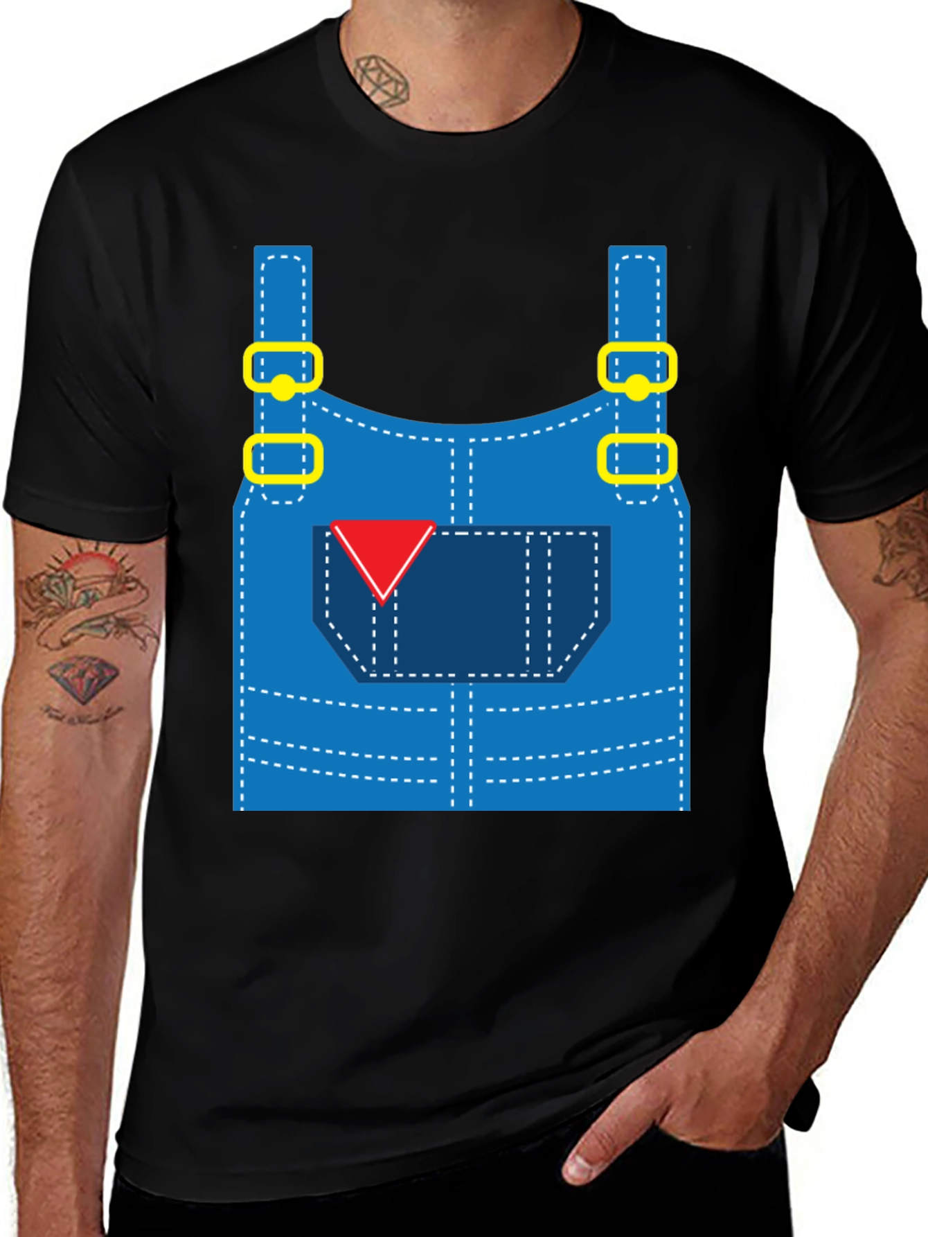 Funny Overalls Costume Graphic T-Shirt